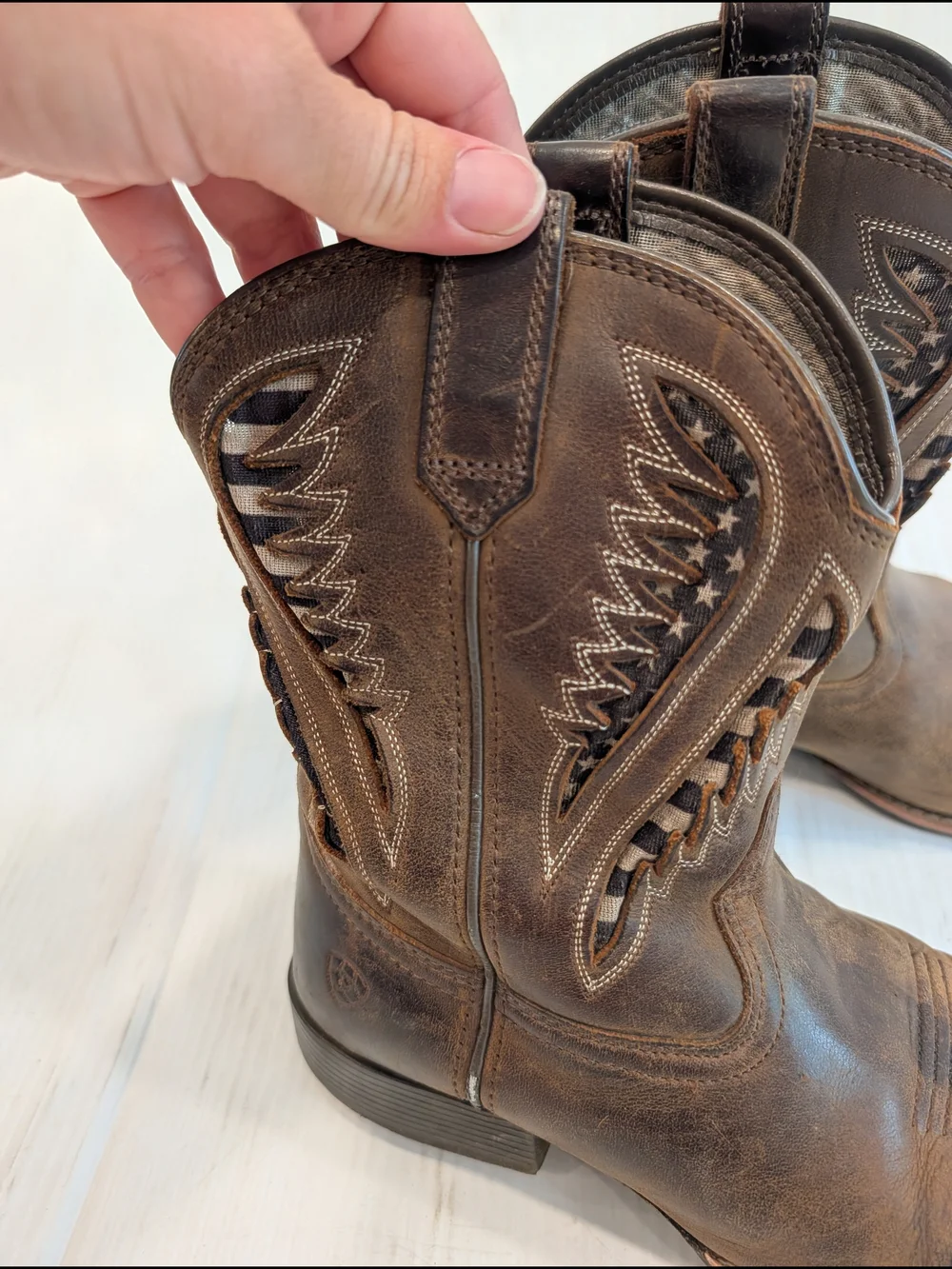 ARIAT Kids Distressed Brown Leather Western Cowboy Boots Size 3
